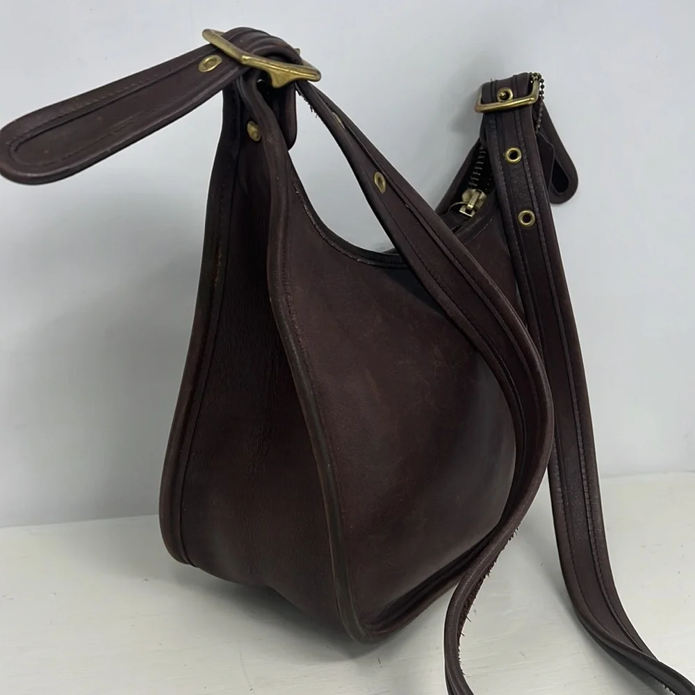 Coach Dark Brown Leather Hobo Bag with Gold Hardware - Picture 2 of 15